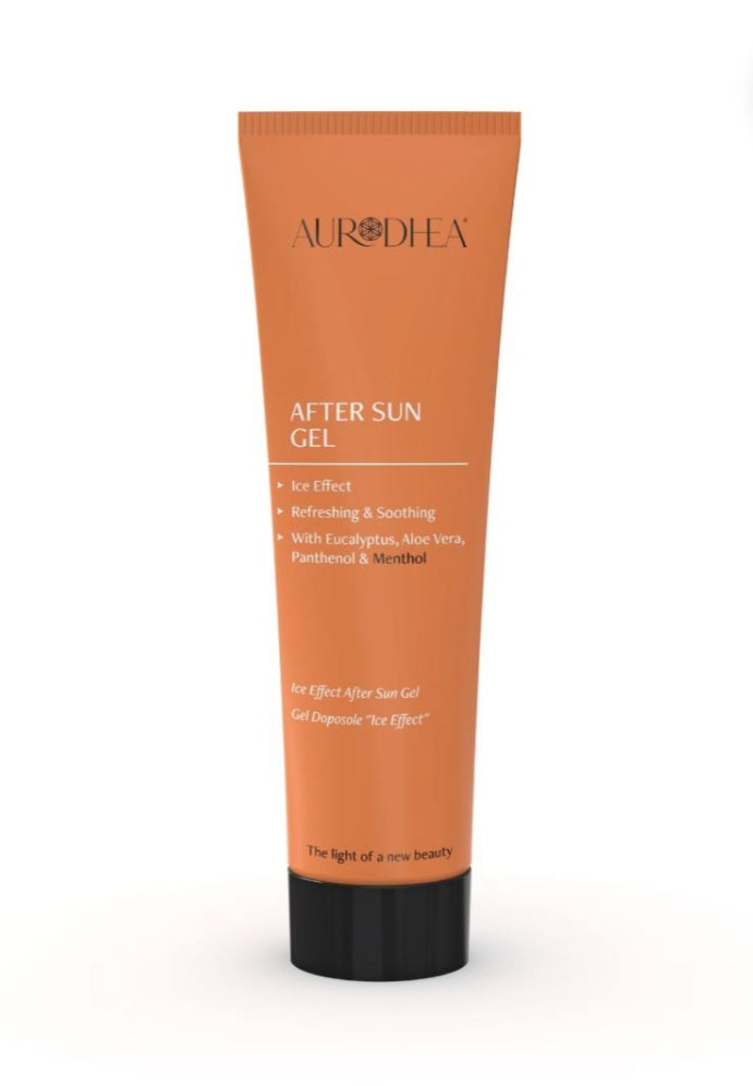 Ice Effect After Sun Gel - 150 mlAngereichert mit Eukalyptusextrakt, Menthol & Panthenol
Das Aurodhea After Sun Gel zieht besonders schnell ein, beruhigt und erfrischt die Haut nach dem Sonnenbad.