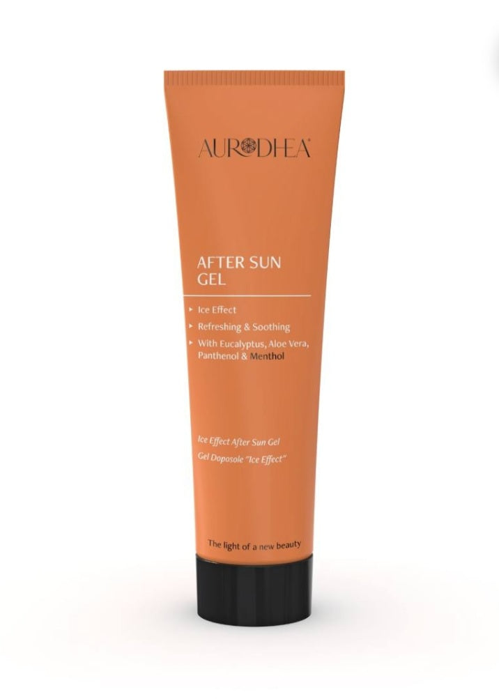 Gel après-soleil effet glace bien-être en soit, soin corps rafraîchissant, 150 ml, texture légère et hydratante.