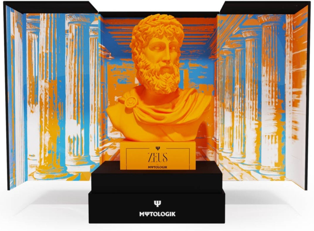 Parfum homme ZEUS Mytologik de la marque bienêtre en soit, flacon élégant avec design sophistiqué.