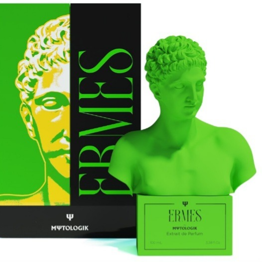 Parfum pour homme ERMES Mytologik de bienêtre en soit, flacon élégant avec design moderne, parfum masculin sophistiqué.