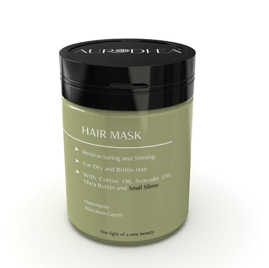 Haarmaske mit Schneckenschleim
150 ml | Angereichert mit Baumwollöl, Avocadoöl &amp; Sheabutter
