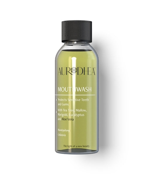 Mundspülung mit Aloe Vera
80 ml | Angereichert mit Teebaumöl, Malve, Ringelblume & Eukalyptus