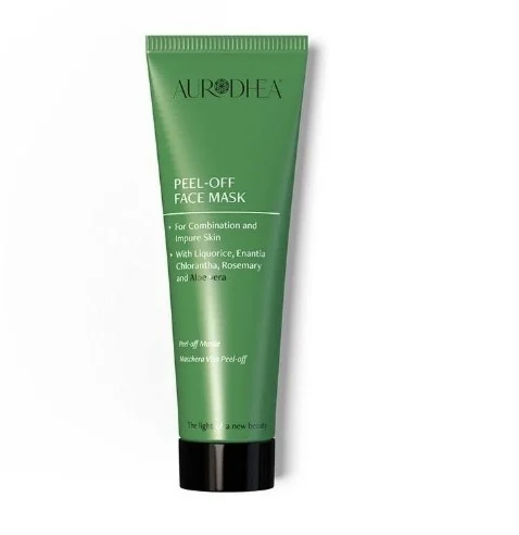 Masque peel-off à l'aloe vera de Chogan, pour peau mixte et à imperfections, soins visage et corps, texture transparente.