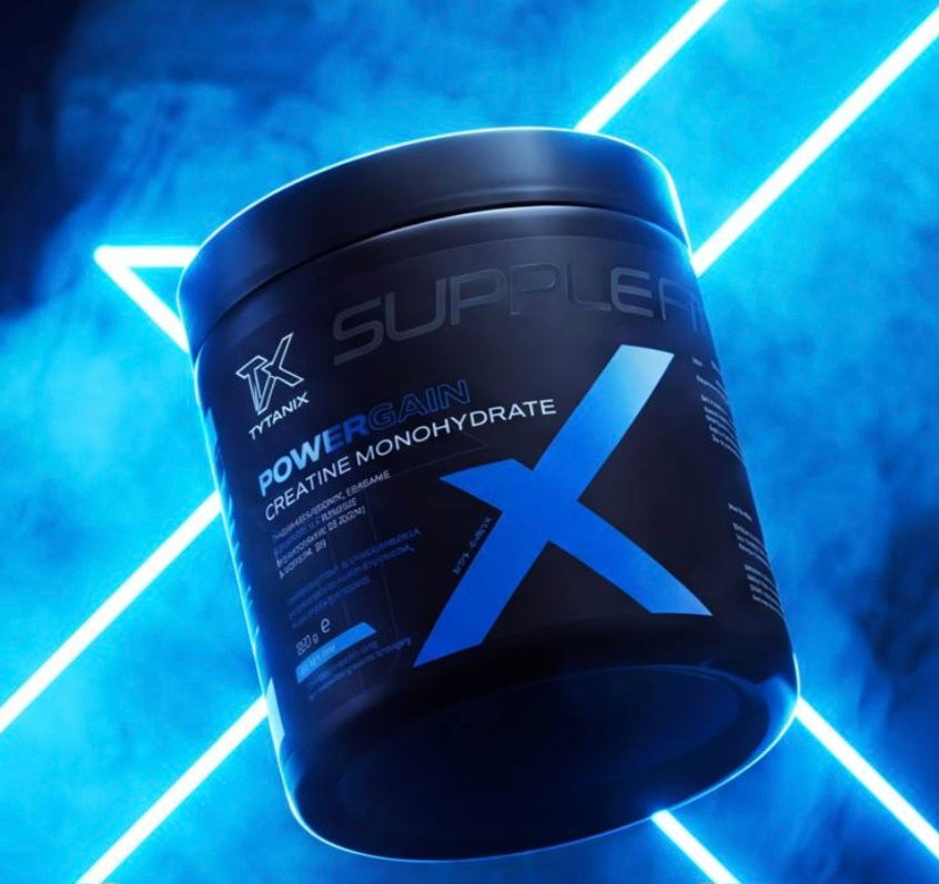 Entdecke SUPPLEFIT POWERGAIN mit Kreatin-Monohydrat und Vitamin B6. Sportnahrung für Erwachsene, die ihre Trainingsroutine gezielt ergänzen möchten.
 POWERGAIN von SUPPLEFIT aus der TYTANIX Sporternährungslinie
