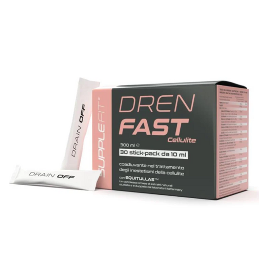 Complément alimentaire DREN FAST de bienêtre en soit pour le bien-être et la légèreté contre la cellulite, flacon avec capsules.