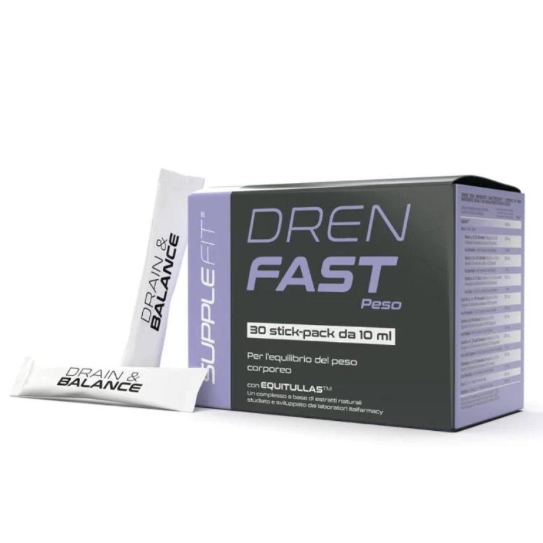 Complément alimentaire DREN FAST bienêtre en soit pour la gestion du poids, flacon de 300ml avec étiquette.