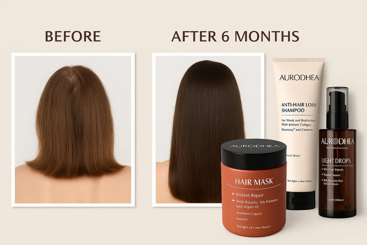 Trois produits cheveux de la gamme Haar-Kur - Das Strahlkraft-Ritual de bienêtre en soit, en flacons élégants.