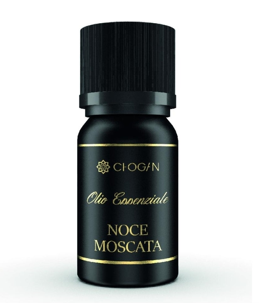 Huile essentielle de muscade bienêtre en soit, 10 ml, pour soin corporel chaud et revigorant, flacon avec compte-gouttes.