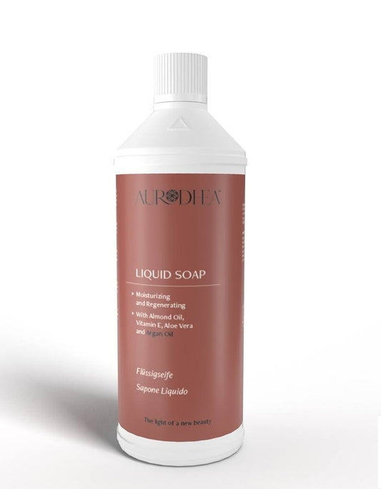 Savon liquide bienêtre en soit à l'huile d'argan pour une peau douce et nettoyée en profondeur, produit de soin corporel.