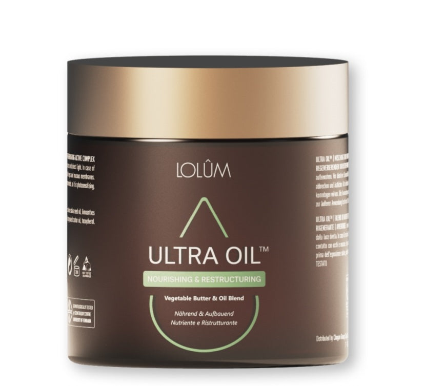 Huile corporelle ULTRA OIL™ de bienêtre en soit avec des plantes et beurres végétaux pour nourrir la peau.