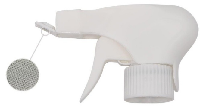 Pointe de pulvérisation pour nettoyant bienêtre en soit, pulvérisateur de produits de nettoyage en spray blanc.
