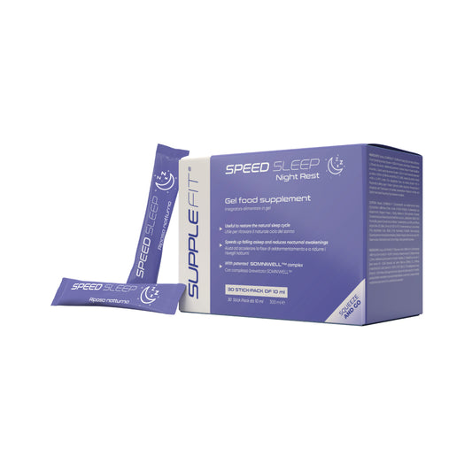 Complément alimentaire SPEEDSLEEP de Chogan, flacon avec capsules pour favoriser relaxation en soirée.