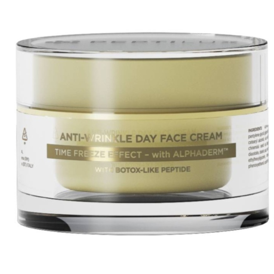 Crème jour anti-rides Peptilux Time-Freeze de Chogan, soin visage et corps avec texture légère et hydratante.
