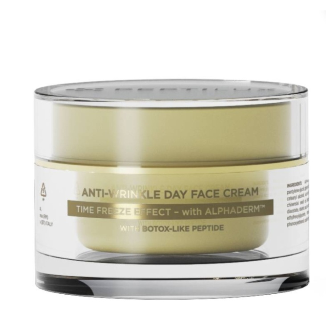 Crème anti-rides Peptilux Time-Freeze de Chogan, soin visage et corps, texture riche pour réduire les rides et raffermir la peau.