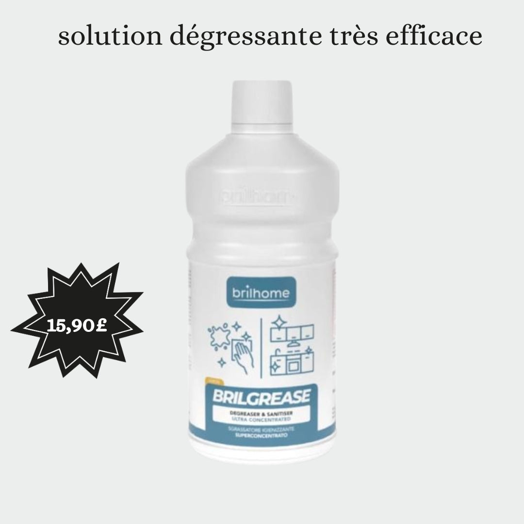 Fettlöser Brilgrease de Chogan, produit ménager hygiénique pour éliminer la graisse efficacement.
