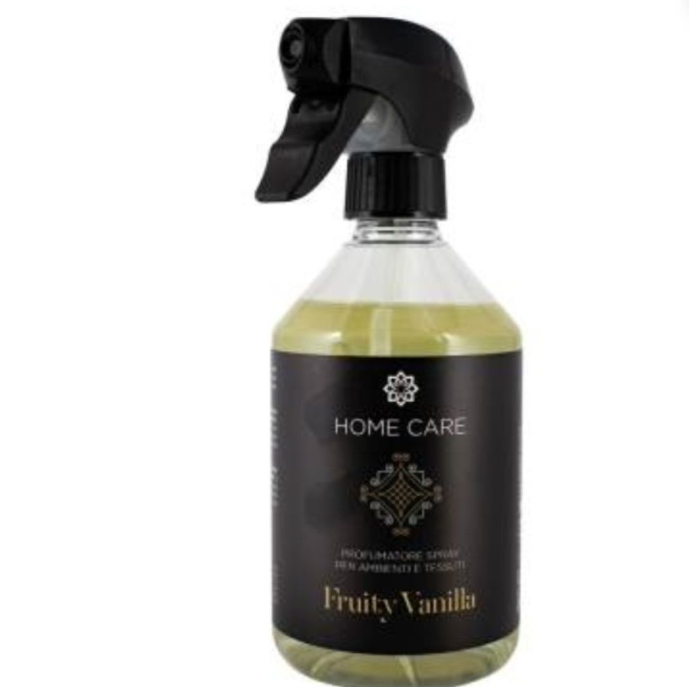 Spray parfumé pour la maison Home Care Chogan, senteur vanille fruitée pour textiles et espaces intérieurs, 500 ml.